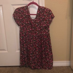 flower babydoll mini dress